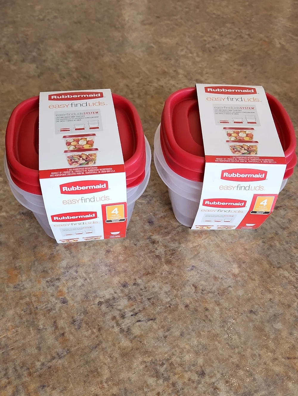 2 Packs of EASY Find Storage Containers